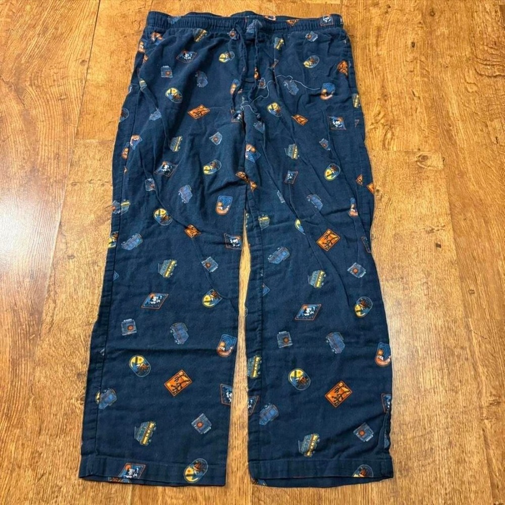Navy blue Sonoma sleepwear pants with all over print camping designs